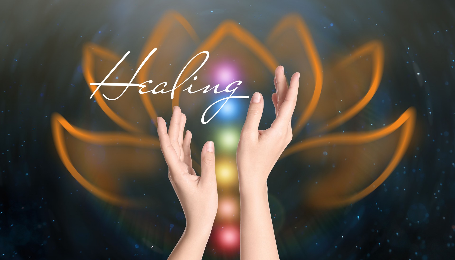 Closeup view of woman on color background. Healing concept Closeup view of woman on color background. Healing concept
